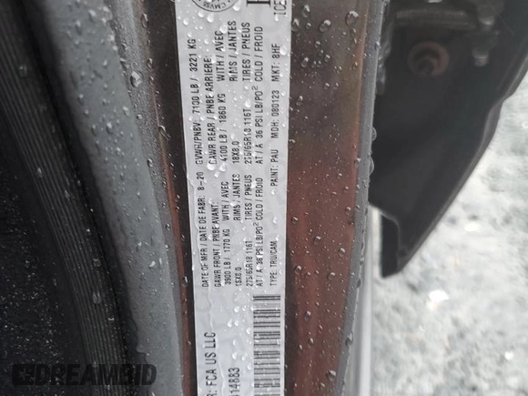 2020 Ram 1500 Tradesman z VIN 1C6SRFNT0LN414883, wystawiony jako Copart lot #56750054 z przebiegiem 119 340 mil mil oraz Szkoda całkowita • Salvage title. Historia ofert i sprzedaży dostępna na DreamBid. Obrazek 13.