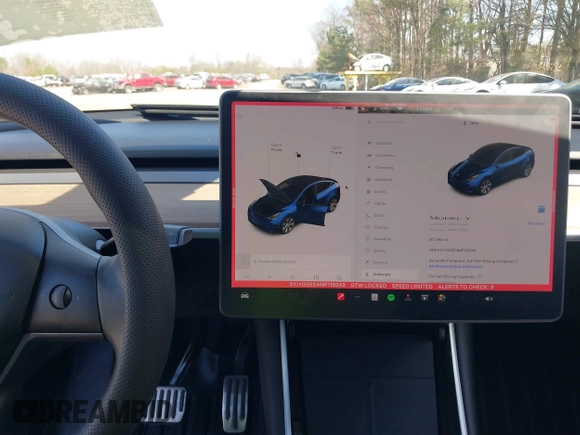 2021 Tesla Model Y Long Range with VIN 5YJYGDEE4MF119249, listed as a IAAI auction lot 41764711 with 87,796 mi miles. Bid and sale history available at carsss.com. Image 19.