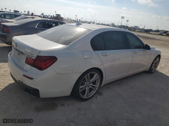2013 BMW 7 Series 740Li with VIN WBAYE4C57DD137483, listed as a Copart auction lot 75406244 with 0 mi miles and Salvage Title. Bid and sale history available at carsss.com. Image 3.