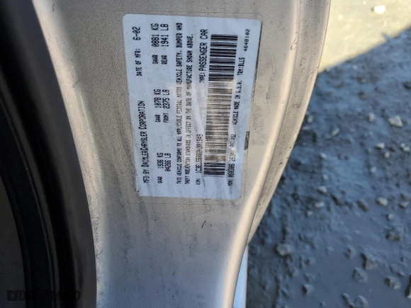 2002 Chrysler Sebring LXi with VIN 1C3EL55R82N301949, listed as a Copart auction lot 81320054 with 136,892 mi miles and Salvage Title. Bid and sale history available at carsss.com. Image 12.