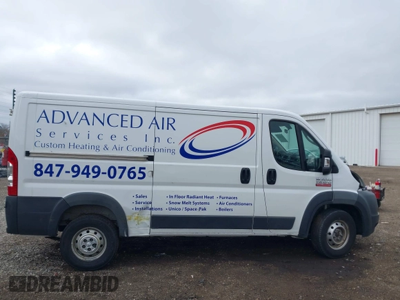 2018 Ram ProMaster Cargo with VIN 3C6TRVAG1JE105819, listed as a IAAI auction lot 41920111 with 185,025 mi miles and . Bid and sale history available at DreamBid. Image 13.
