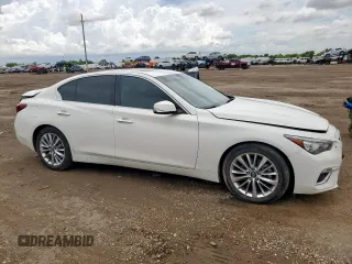 2020 Infiniti Q50 Luxe with VIN JN1EV7AP4LM206174, listed as a Copart auction lot 62498325 with 58,993 mi miles and Salvage title. Bid and sale history available at DreamBid. Image 4.