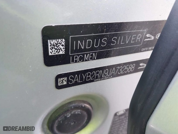 2018 Land Rover Range Rover Velar S with VIN SALYB2RN9JA732588, listed as a IAAI auction lot 41480879 with 113,877 mi miles. Bid and sale history available at carsss.com. Image 9.