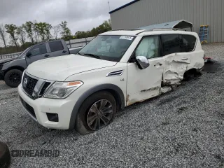 2017 Nissan Armada Platinum with VIN JN8AY2NE0H9704336, listed as a Copart auction lot 51759575 with 121,453 mi miles and Salvage title. Bid and sale history available at DreamBid. Image 1.