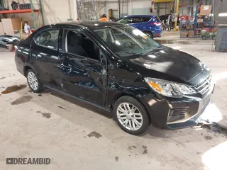 2022 Mitsubishi Mirage G4 ES with VIN ML32FUFJ6NHF05747, listed as a IAAI auction lot 41385135 with 28,318 mi miles. Bid and sale history available at carsss.com. Image 1.