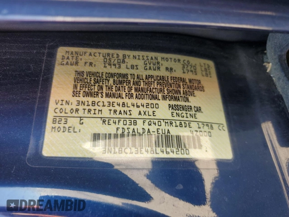 2008 Nissan Versa S z VIN 3N1BC13E48L464200, wystawiony jako Copart lot #55180675 z przebiegiem 90 854 mil mil oraz Szkoda całkowita • Salvage title. Historia ofert i sprzedaży dostępna na DreamBid. Obrazek 13.