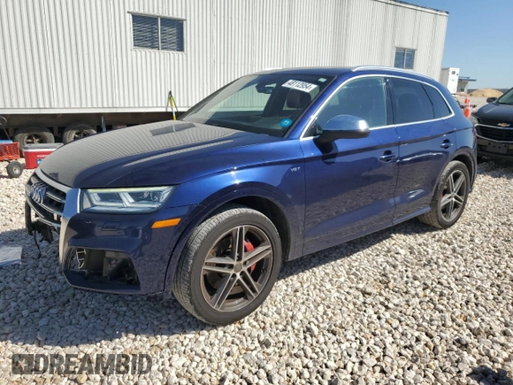 2018 Audi SQ5 Premium Plus with VIN WA1A4AFY2J2117350, listed as a Copart auction lot 48112954 with 70,119 mi miles and . Bid and sale history available at DreamBid. Image 1.
