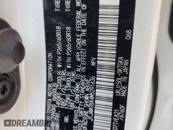 2021 Lexus GX 460 Premium z VIN JTJAM7BX4M5291636, wystawiony jako Copart lot #57502405 z przebiegiem 46 978 mil mil oraz Szkoda całkowita • Salvage title. Historia ofert i sprzedaży dostępna na DreamBid. Obrazek 14.