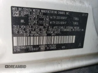 2021 Toyota RAV4 LE with VIN 2T3F1RFV6MC229588, listed as a Copart auction lot 57961865 with 43,652 mi miles and Salvage title. Bid and sale history available at DreamBid. Image 13.