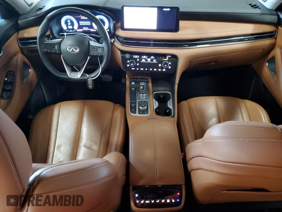 2023 Infiniti QX60 Sensory with VIN 5N1DL1GSXPC353775, listed as a Copart auction lot 63658175 with 24,658 mi miles and Salvage title. Bid and sale history available at DreamBid. Image 8.