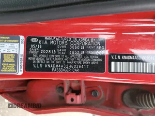 2017 Kia Rio LX with VIN KNADM4A32H6026417, listed as a Copart auction lot 44998785 with 92,933 mi miles and Salvage Title. Bid and sale history available at carsss.com. Image 15.