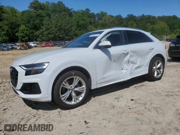 2019 Audi Q8 Premium Plus z VIN WA1BVAF15KD038166, wystawiony jako Copart lot #59090975 z przebiegiem 101 905 mil mil oraz Szkoda całkowita • Salvage title. Historia ofert i sprzedaży dostępna na DreamBid. Obrazek 1.