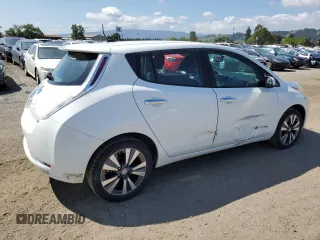 2015 Nissan LEAF SV with VIN 1N4AZ0CP4FC317702, listed as a Copart auction lot 54688805 with 80,491 mi miles and Salvage Title. Bid and sale history available at carsss.com. Image 3.