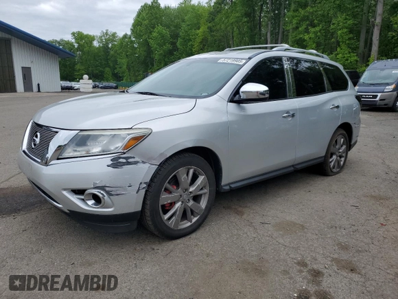 2016 Nissan Pathfinder Platinum with VIN 5N1AR2MM9GC616321, listed as a Copart auction lot 57219905 with 136,679 mi miles and Salvage title. Bid and sale history available at DreamBid. Image 1.