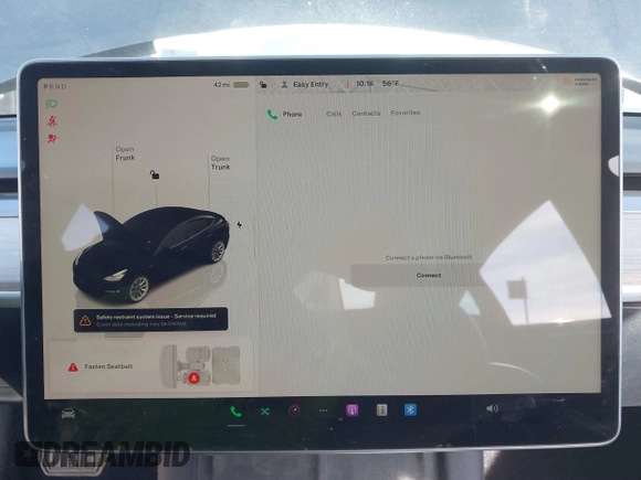 2022 Tesla Model 3 with VIN 5YJ3E1EA9NF295890, listed as a IAAI auction lot 41175917 with 42,230 mi miles and . Bid and sale history available at DreamBid. Image 19.