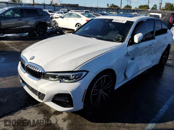 2019 BMW 3 Series 330i with VIN WBA5R1C59KAK07604, listed as a Copart auction lot 66944152 with 57,119 mi miles. Bid and sale history available at carsss.com. Image 2.