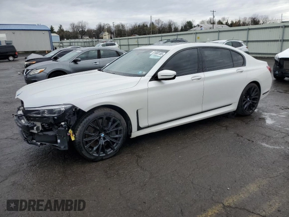 2021 BMW 7 Series 750i xDrive with VIN WBA7U2C06MCE49097, listed as a Copart auction lot 51900185 with 36,664 mi miles and Salvage title. Bid and sale history available at DreamBid. Image 1.