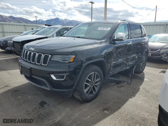 2019 Jeep Grand Cherokee Limited with VIN 1C4RJEBG3KC680764, listed as a Copart auction lot 43480785 with 96,947 mi miles and Salvage Title. Bid and sale history available at carsss.com. Image 1.