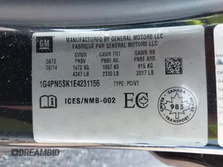 2014 Buick Verano with VIN 1G4PN5SK1E4231156, listed as a IAAI auction lot 42679489 with 173,414 mi miles and . Bid and sale history available at DreamBid. Image 9.