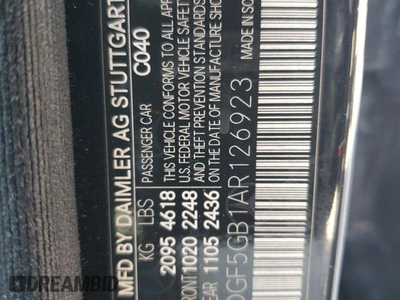 2010 Mercedes-Benz C 350 Sport with VIN WDDGF5GB1AR126923, listed as a Copart auction lot 57362015 with 124,821 mi miles and Salvage title. Bid and sale history available at DreamBid. Image 12.