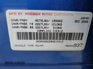 2009 Mitsubishi Lancer ES with VIN JA3AU26U29U610310, listed as a Copart auction lot 76558744 with 136,494 mi miles and Clean Title. Bid and sale history available at DreamBid. Image 12.