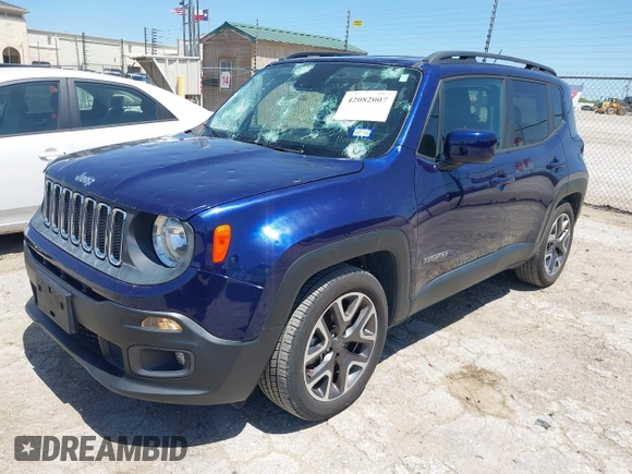2017 Jeep Renegade Latitude with VIN ZACCJABB0HPG37040, listed as a IAAI auction lot 42082007 with 56,401 mi miles and . Bid and sale history available at DreamBid. Image 2.