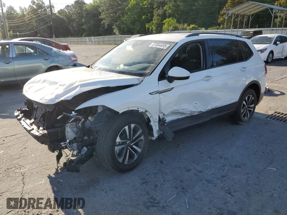 2024 Volkswagen Tiguan S with VIN 3VVRB7AX3RM016730, listed as a Copart auction lot 57854455 with 6,948 mi miles and Salvage title. Bid and sale history available at DreamBid. Image 1.