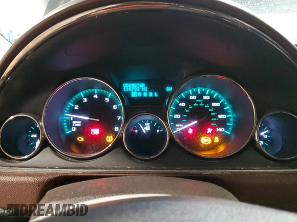2014 Buick Enclave Premium with VIN 5GAKVCKD8EJ368053, listed as a Copart auction lot 54732915 with 116,793 mi miles and Salvage Title. Bid and sale history available at DreamBid. Image 9.