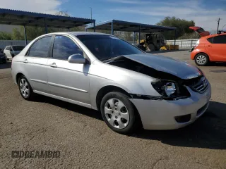 2008 Kia Spectra EX with VIN KNAFE122185498723, listed as a Copart auction lot 75348554 with 117,950 mi miles and Salvage Title. Bid and sale history available at carsss.com. Image 4.