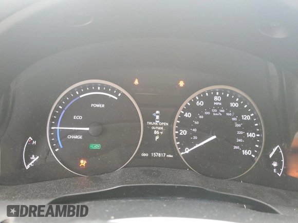 2013 Lexus ES 300h with VIN JTHBW1GG2D2006469, listed as a Copart auction lot 62922655 with 157,817 mi miles and Salvage title. Bid and sale history available at DreamBid. Image 9.