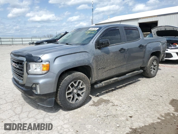 2021 GMC Canyon 4WD AT4 w/Cloth with VIN 1GTG6FEN9M1121579, listed as a Copart auction lot 45807625 with 0 mi miles and Salvage Title. Bid and sale history available at carsss.com. Image 1.