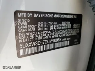 2016 BMW X4 xDrive28i with VIN 5UXXW3C57G0M90063, listed as a Copart auction lot 70259642 with NaN miles. Bid and sale history available at carsss.com. Image 15.