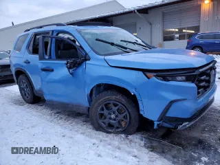 2025 Honda Pilot TrailSport with VIN 5FNYG1H66SB053318, listed as a Copart auction lot 88573055 with 0 mi miles and Salvage Title. Bid and sale history available at carsss.com. Image 4.