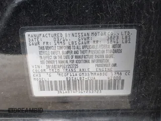 2016 Nissan Sentra SV with VIN 3N1AB7AP5GY253725, listed as a IAAI auction lot 42126827 with 239,708 mi miles and . Bid and sale history available at DreamBid. Image 9.
