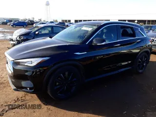 2020 Infiniti QX50 LUXE with VIN 3PCAJ5M31LF115781, listed as a Copart auction lot 37752563 with 31,373 mi miles. Bid and sale history available at carsss.com. Image 1.