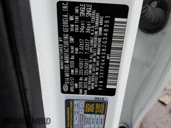 2018 Kia Sorento LX with VIN 5XYPG4A38JG348361, listed as a Copart auction lot 48124675 with 88,043 mi miles and Salvage Title. Bid and sale history available at carsss.com. Image 14.