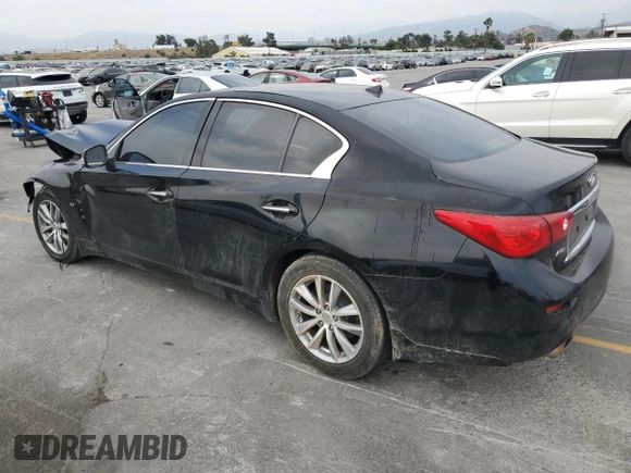 2014 Infiniti Q50 Premium with VIN JN1BV7ARXEM687233, listed as a Copart auction lot 58828595 with 122,813 mi miles and Salvage title. Bid and sale history available at DreamBid. Image 2.