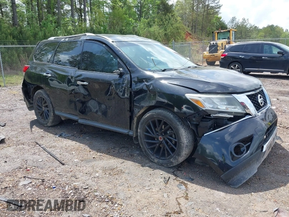 2016 Nissan Pathfinder SV with VIN 5N1AR2MN7GC659998, listed as a IAAI auction lot 41935314 with 96,186 mi miles. Bid and sale history available at carsss.com. Image 1.
