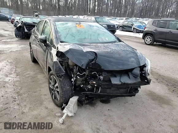 2021 Nissan Versa SV with VIN 3N1CN8EVXML894666, listed as a Copart auction lot 41334855 with 58,310 mi miles and Salvage Title. Bid and sale history available at DreamBid. Image 10.