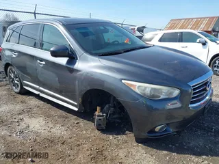 2013 Infiniti JX35 with VIN 5N1AL0MNXDC301084, listed as a IAAI auction lot 41774571 with 145,639 mi miles. Bid and sale history available at carsss.com. Image 1.