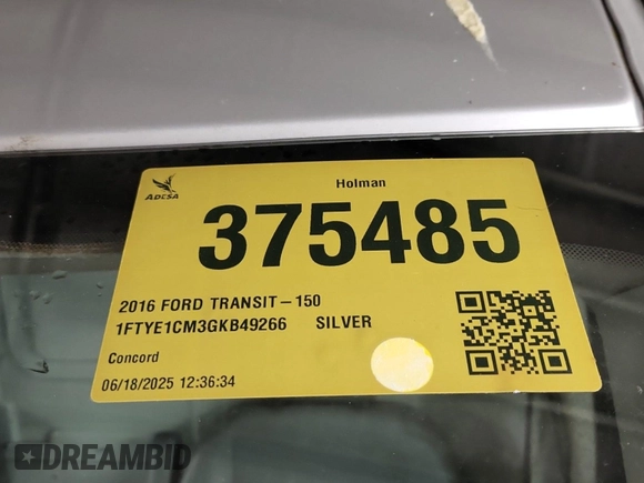 2016 Ford Transit Cargo with VIN 1FTYE1CM3GKB49266, listed as a IAAI auction lot 42666703 with 122,037 mi miles and . Bid and sale history available at DreamBid. Image 5.