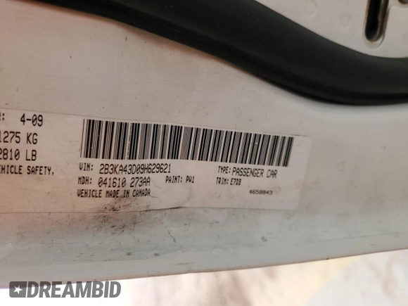 2009 Dodge Charger SE z VIN 2B3KA43D09H629621, wystawiony jako Copart lot #55808625 z przebiegiem 165 375 mil mil oraz Szkoda całkowita • Salvage title. Historia ofert i sprzedaży dostępna na DreamBid. Obrazek 12.