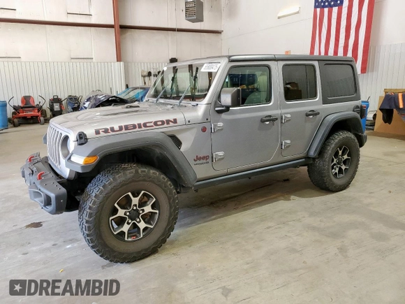 2018 Jeep Wrangler Unlimited Rubicon z VIN 1C4HJXFG5JW111896, wystawiony jako Copart lot #65800475 z przebiegiem Nie podano mil oraz Szkoda całkowita • Salvage title. Historia ofert i sprzedaży dostępna na DreamBid. Obrazek 1.
