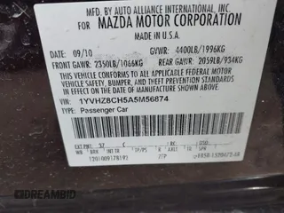 2010 Mazda 6 i Grand Touring with VIN 1YVHZ8CH5A5M56874, listed as a IAAI auction lot 41787317 with 207,651 mi miles and . Bid and sale history available at DreamBid. Image 9.