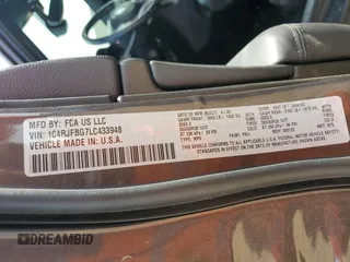 2020 Jeep Grand Cherokee Limited with VIN 1C4RJFBG7LC433948, listed as a Copart auction lot 53303595 with 48,805 mi miles and Salvage title. Bid and sale history available at DreamBid. Image 14.