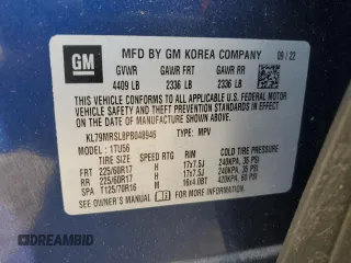 2023 Chevrolet TrailBlazer LT with VIN KL79MRSL8PB048946, listed as a Copart auction lot 53898975 with 28,625 mi miles and Salvage Title. Bid and sale history available at DreamBid. Image 12.