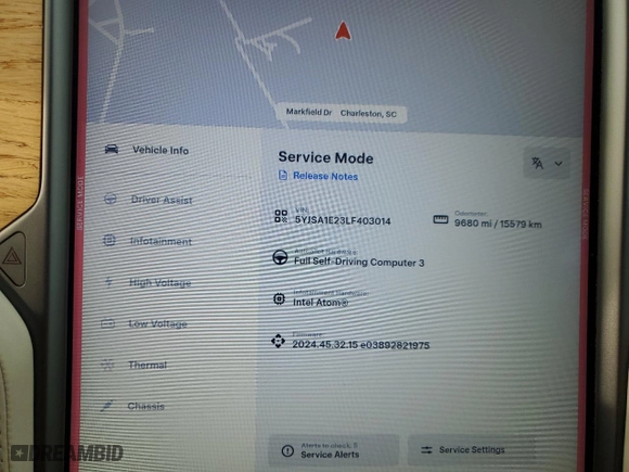 2020 Tesla Model S Long Range with VIN 5YJSA1E23LF403014, listed as a Copart auction lot 49869885 with 9,680 mi miles and Salvage Title. Bid and sale history available at carsss.com. Image 9.