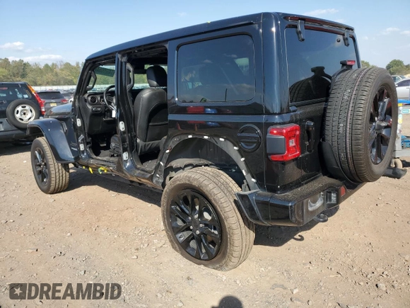 2021 Jeep Wrangler Unlimited Sahara High Altitude with VIN 1C4HJXEG7MW537997, listed as a Copart auction lot 74322054 with 60,226 mi miles and Salvage title. Bid and sale history available at DreamBid. Image 2.