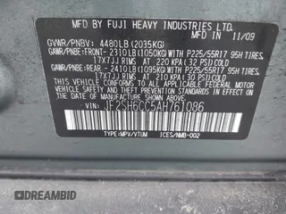 2010 Subaru Forester X Premium с VIN JF2SH6CC5AH761086, выставлен на аукционе IAAI как лот 42502636 с пробегом 147 266 миль миль и . История ставок и продаж доступна на DreamBid. Изображение 9.