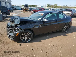 2018 BMW 2 Series 230i xDrive with VIN WBA2J3C57JVA49747, listed as a Copart auction lot 74891334 with 0 mi miles and Salvage Title. Bid and sale history available at carsss.com. Image 1.